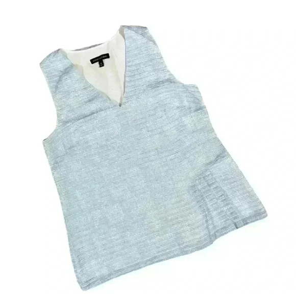 Banana Republic Tops - Banana Republic Blue Marbled V-Neck Textured Lined Sleeveless Top Size M